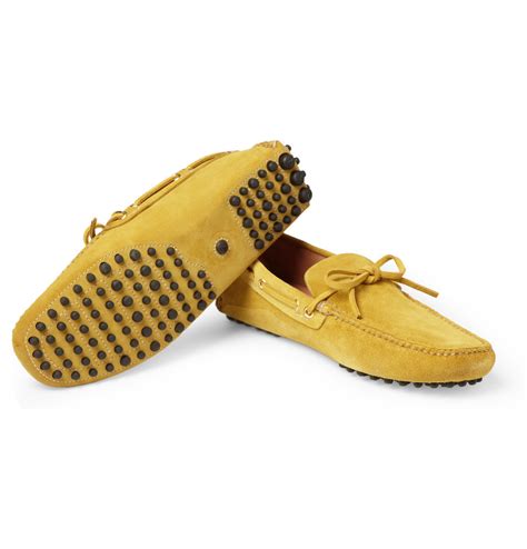 Car Shoe Suede Driving Shoes In Yellow For Men Lyst