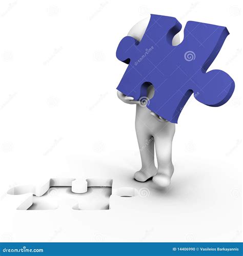 Human Holding The Missing Puzzle Piece 3d Image Stock Illustration