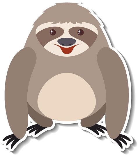 A Cute Sloth Cartoon Animal Sticker 3112325 Vector Art At Vecteezy