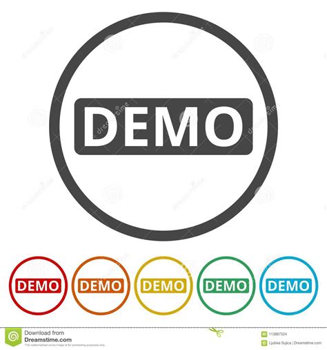 Simple Demo Sign 6 Colors Included Stock Vector Illustration Of Blue