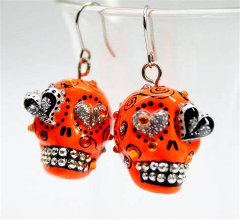 Skull In A Day Is The Day Of The Dead Earrings Stone Es0002 Etsy