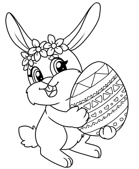 Simple Easter Bunny Coloring Pages Amazing Svg File
