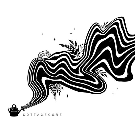 Premium Photo Abstract Wave Concept Black And White Illustration