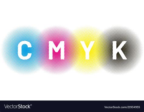 Cmyk Halftone Rounds Background Royalty Free Vector Image