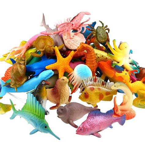 Ocean Sea Animal 52 Pack Assorted Mini Vinyl Plastic Animal Toy Set