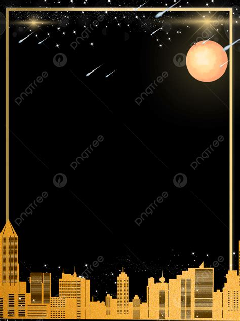 Dream Black Gold City Texture Business Background Small Fresh