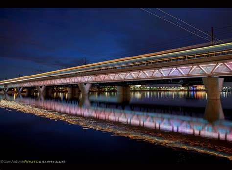 Streaking Over The Tempe Town Lake Bridge Light Rail Train Flickr