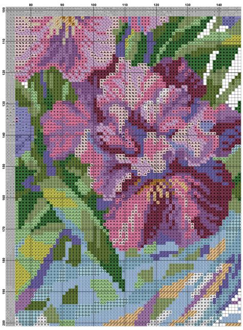 Free Cross Stitch Pattern Irises Cross Stitch Patterns Flowers Cross