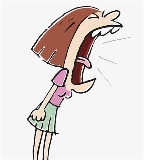 Vector Illustration Very Angry Girl Screaming Stock Vector Clip Art