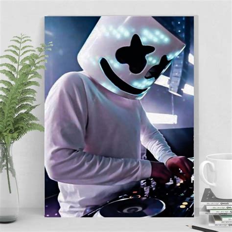 Marshmello Print Art Dj Marshmello Marshmello Hip Hop Wall Art