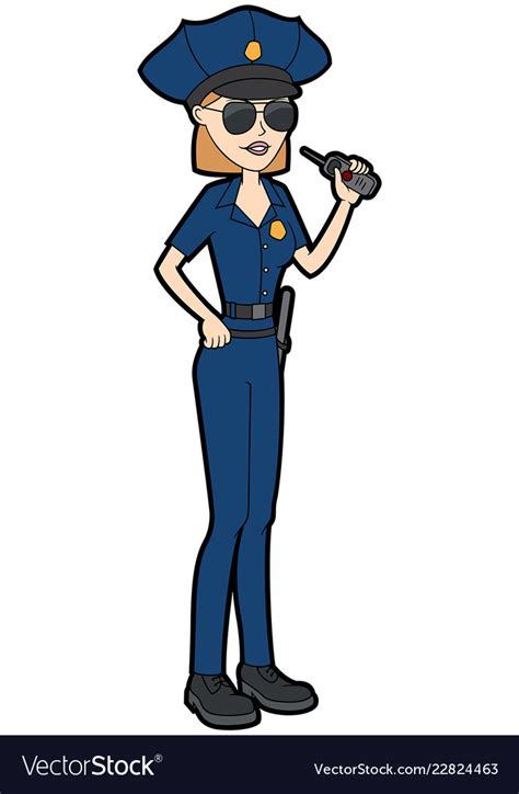 Woman Police Officer Royalty Free Vector Image