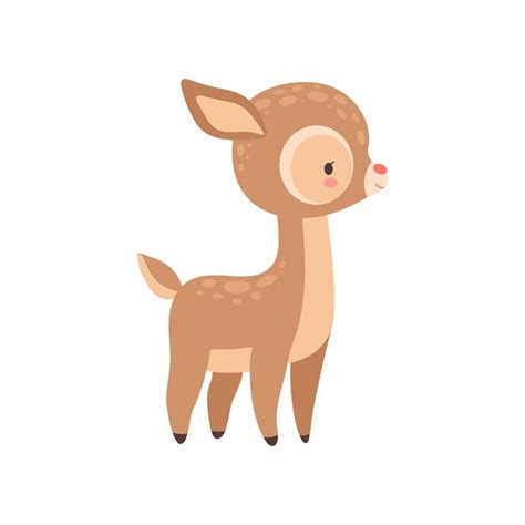 Premium Vector Cute Baby Deer Adorable Forest Fawn Animal Vector