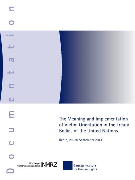 Documentation The Meaning And Implementation Of Victim Orientation In