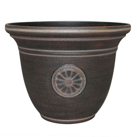 Garden Treasures 22 In X 1693 In Rust Resin Traditional Planter At