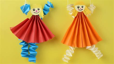 Kids Paper Craft Doll Easy Doll Paper Craft Making For Kids Kids