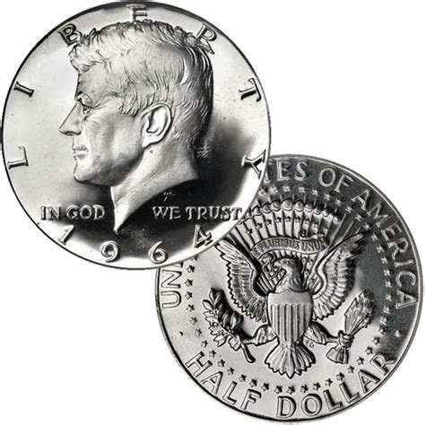 1964 90 Silver Kennedy Half Dollars 1 Fv