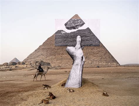 for the first contemporary art show at egypt s pyramids jr transformed the ancient wonder into