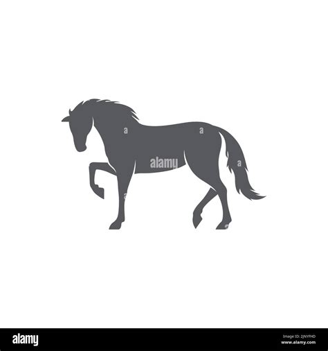 Diseño De Logotipo De Silueta Realista De Caballo Pictograma De