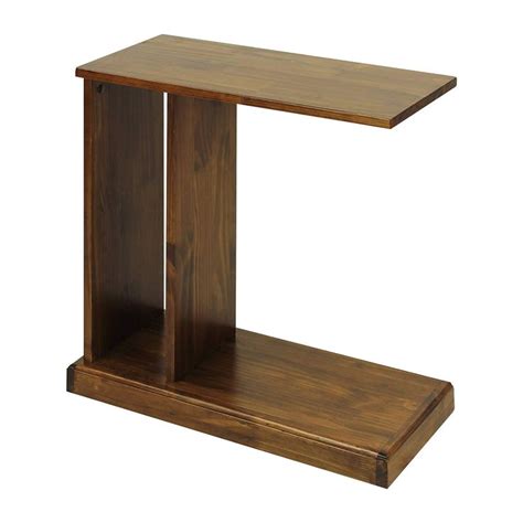 Casual Home C Shape End Table With Solid Wood Wood End Tables C