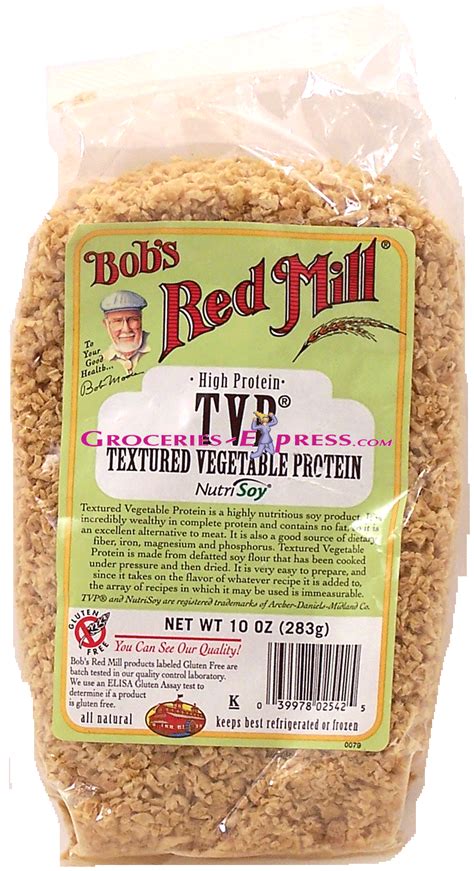 Textured vegetable protein is a highly nutritious soy product. Groceries-Express.com Product Infomation for Bob's Red ...