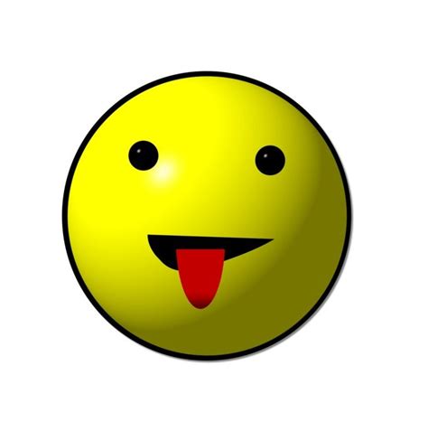 Yellow Smiley Face With A Red Tongue Free Image Download