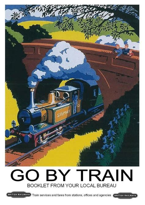 Rail Poster Vintage Go By Train Advert Art Print Etsy Train