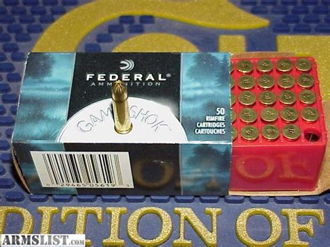 Armslist For Sale Federal 50 Rounds Of Game Shok 22 Cal Lr Bird