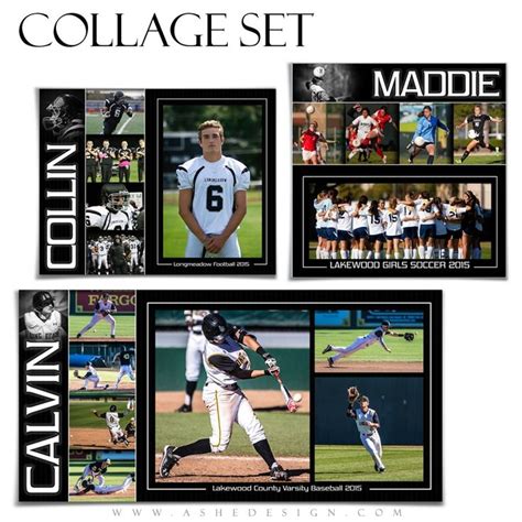 Sports Collage Set 12x12 10x20 11x14 Pure Performance Photoshop