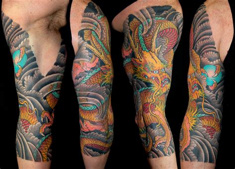 Dragons Japanese Sleeve Tattoo Slave To The Needle