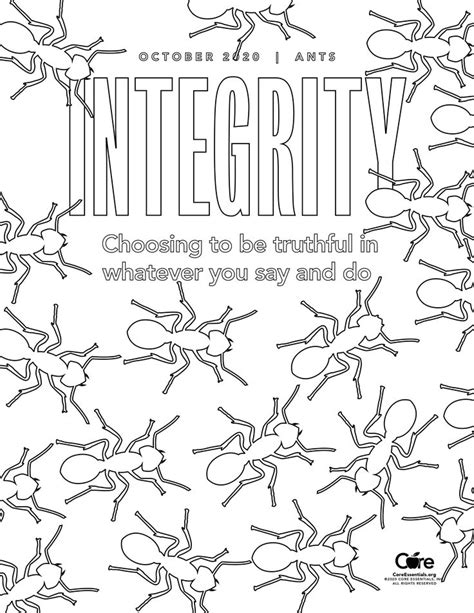Integrity Coloring Pages Coloring Pages