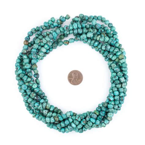 Aqua Rounded Turquoise Nugget Beads 6mm — The Bead Chest