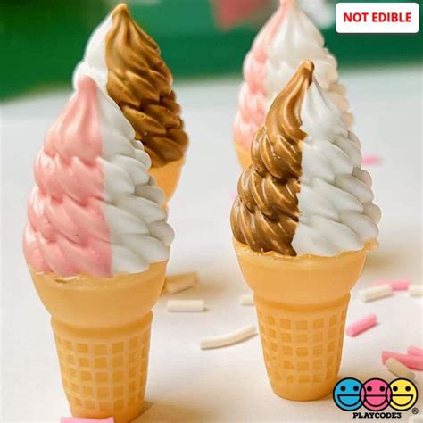 Pcs Soft Ice Cream Cones Vanilla Chocolate Strawberry Cone Etsy