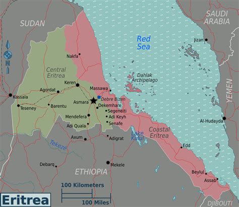 Political Map Of Eritrea Eritrea Political Map Vidiani Maps Of All Countries In One Place