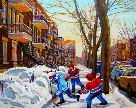Hockey Art Paintings Of Verdun Montreal Street Scenes In Winter