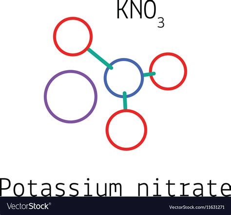 Kno3 Potassium Nitrate Molecule Royalty Free Vector Image