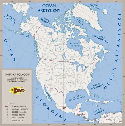 Geografia Mapa konturowa Ameryki Północnej