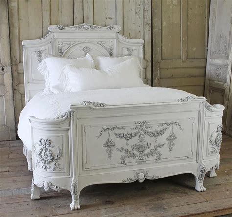 Antique French Queen Bed With Rose Carvings From Full Bloom Cottage