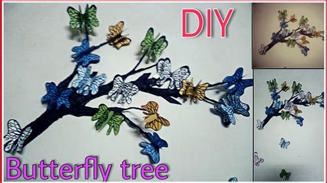 Diy Tree Branch 3d Butterflies In Room Decor Craft World Youtube