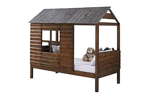 Buy Donco Twin Log Cabin Low Loft Rustic Walnut Online At Lowest Price
