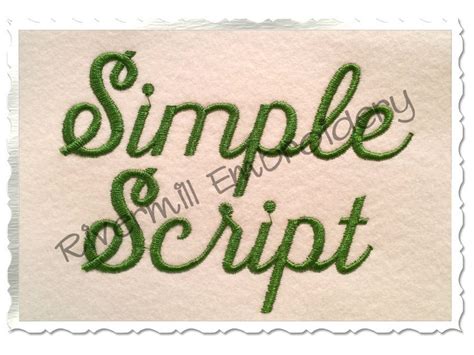 Simple Script Machine Embroidery Font Alphabet 1 12 Etsy