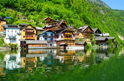 Hallstat Beautiful Alpine Paradise Village In Austria Stock Image