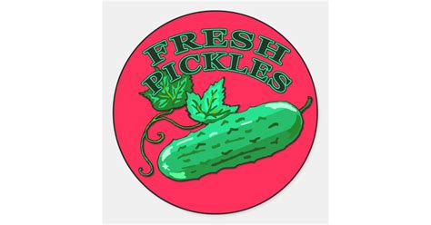 Fresh Pickles Label For Homemade Pickles Classic Round Sticker Zazzle