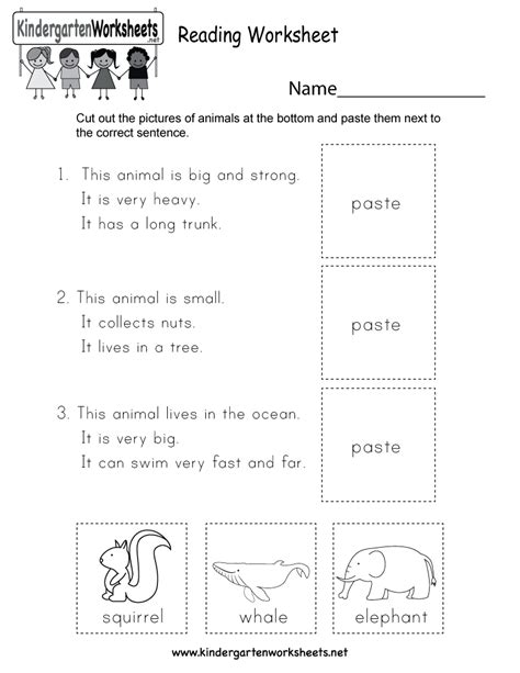 Reading Worksheet Free Kindergarten English Worksheet