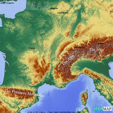 Mountain Ranges In Europe Map Map