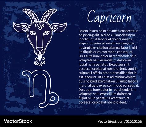 Capricorn Horoscope Sign Astrology And Zodiac Vector Image
