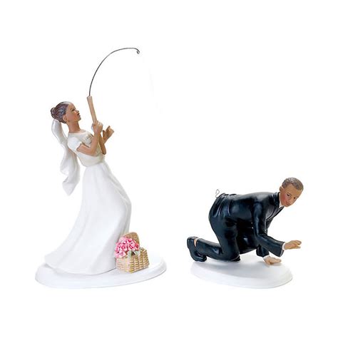Bride And Groom Fishing Wedding Cake Toppers Sold Individually Jena