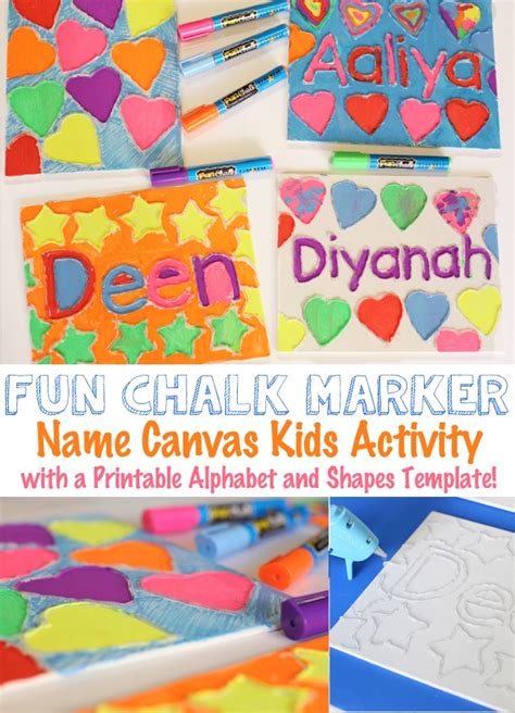 Canvas Name Art Craft For Kids