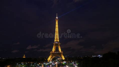 View Of The Light Show On The Eiffel Tower Paris Editorial Stock Image