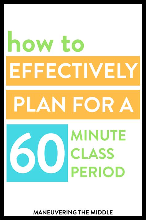 Ideas For Structuring A 60 Minute Class Classroom Discipline Middle