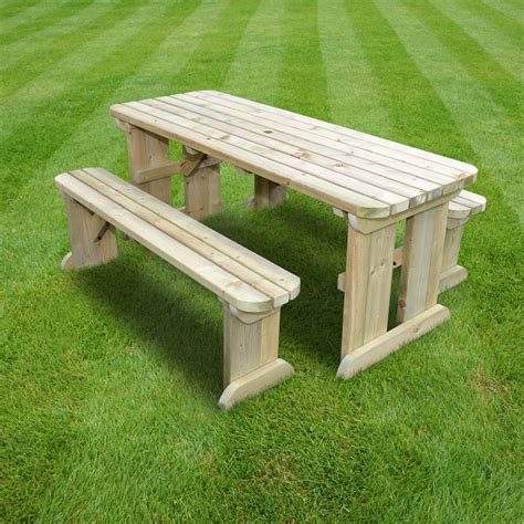 Wooden garden furniture we have an extensive range of wooden garden furniture for sale including, wooden garden furniture sets, benches, tables and more. Tinwell Rounded Picnic Table And Bench Set - Wooden ...